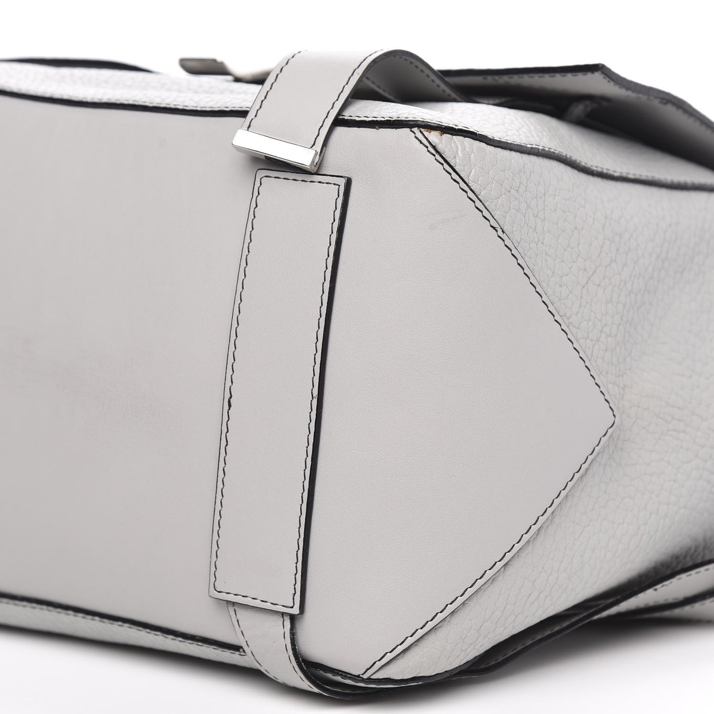 Pebbled Calfskin Small PS Courier Backpack Heather Grey