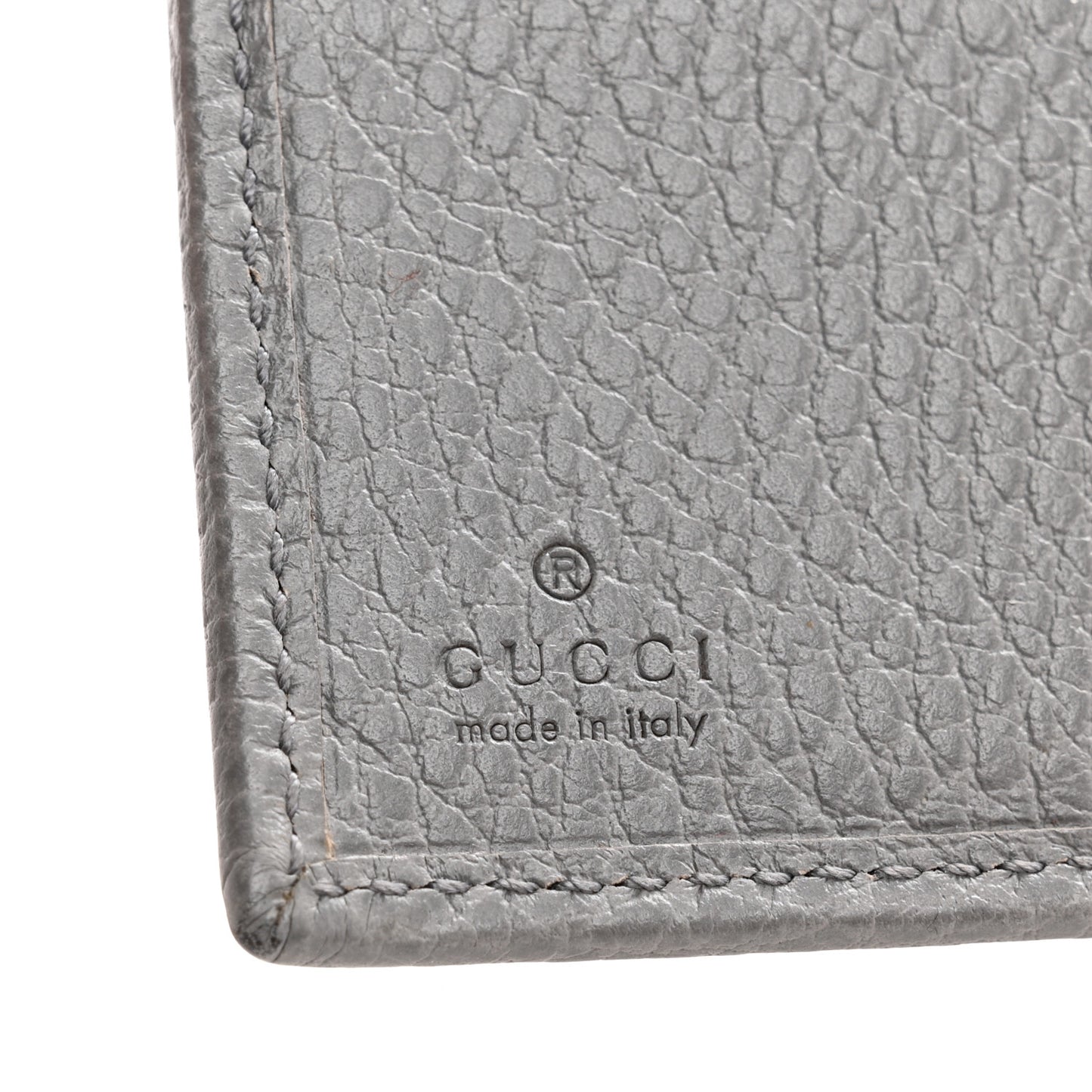 Dollar Calfskin Double G French Flap Wallet Grey