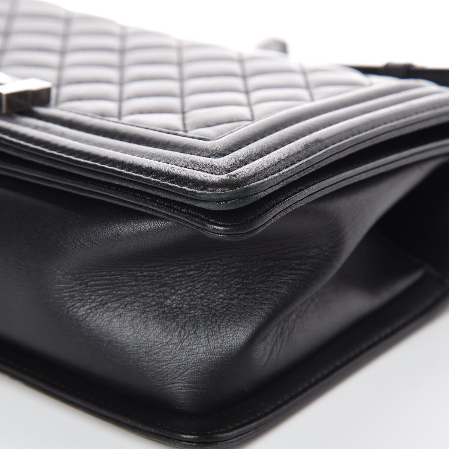 Chanel Metallic Calfskin Quilted Medium Boy Flap Black 12 of 15