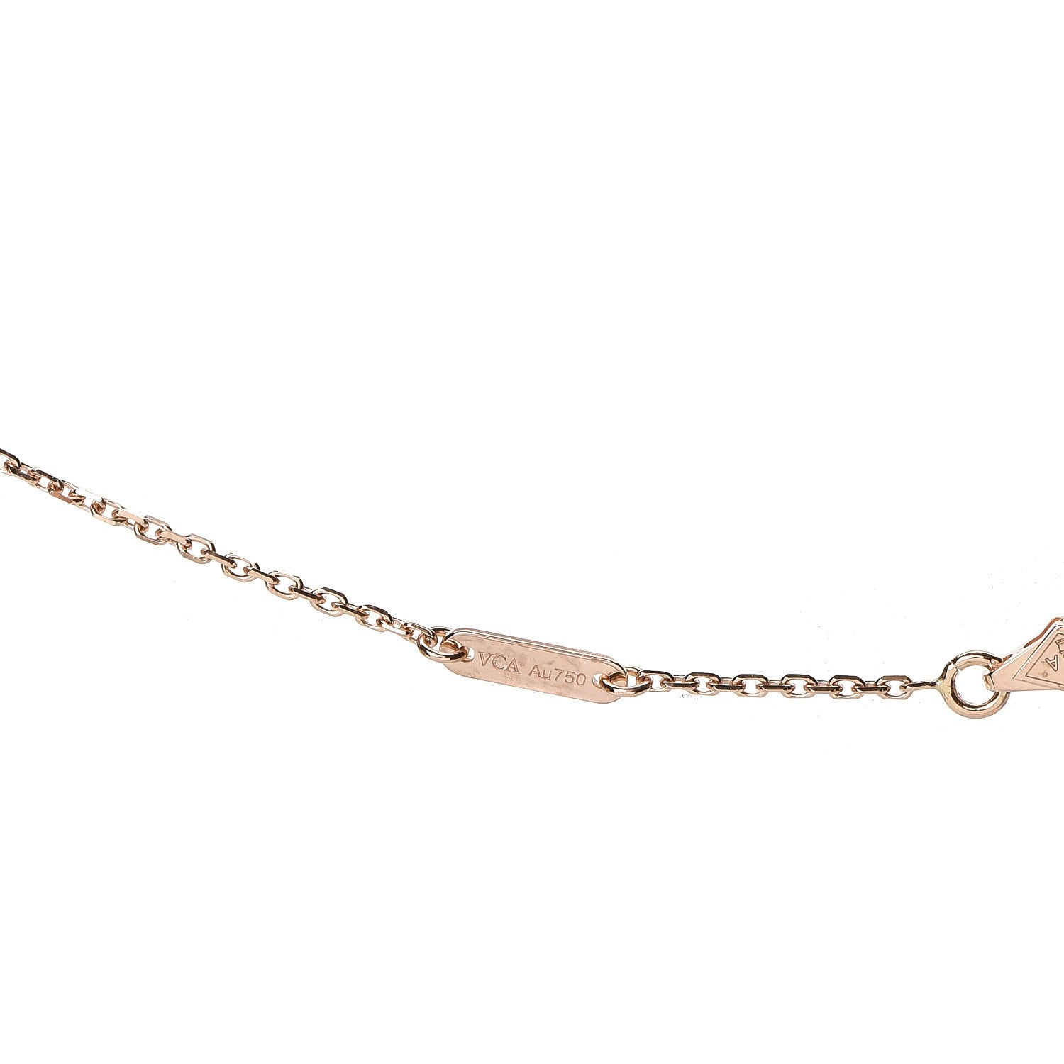 Van Cleef & Arpels 18K Rose Gold Carnelian Sweet Alhambra Pendant Necklace 6 of 7