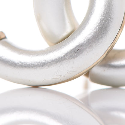 Chanel Metal CC Earrings Silver Gold 4 of 5