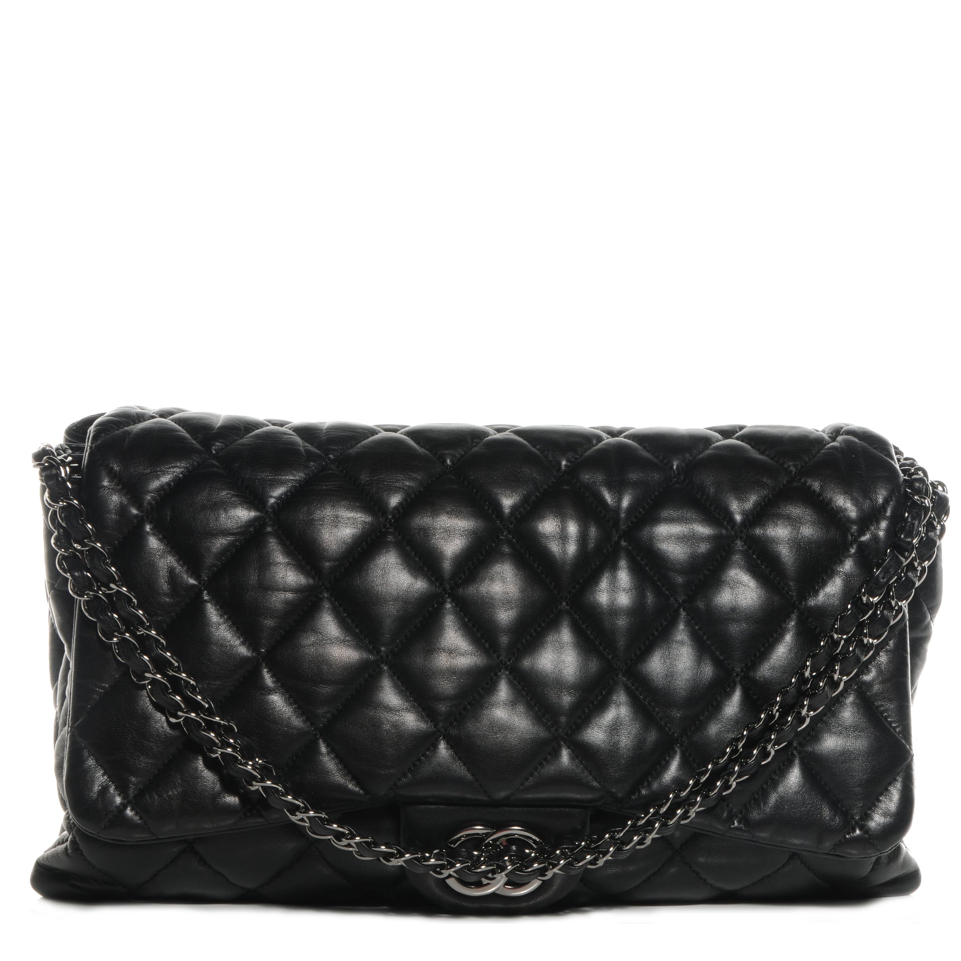 Chanel Lambskin Quilted Maxi 3 Flap Black 1 of 7