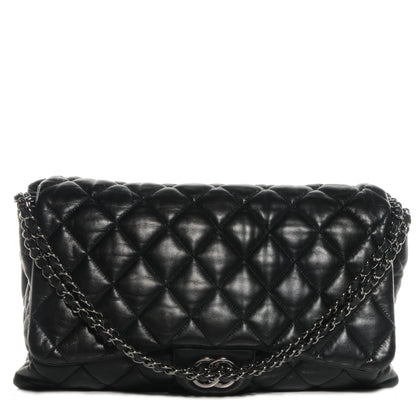 Chanel Lambskin Quilted Maxi 3 Flap Black 1 of 7