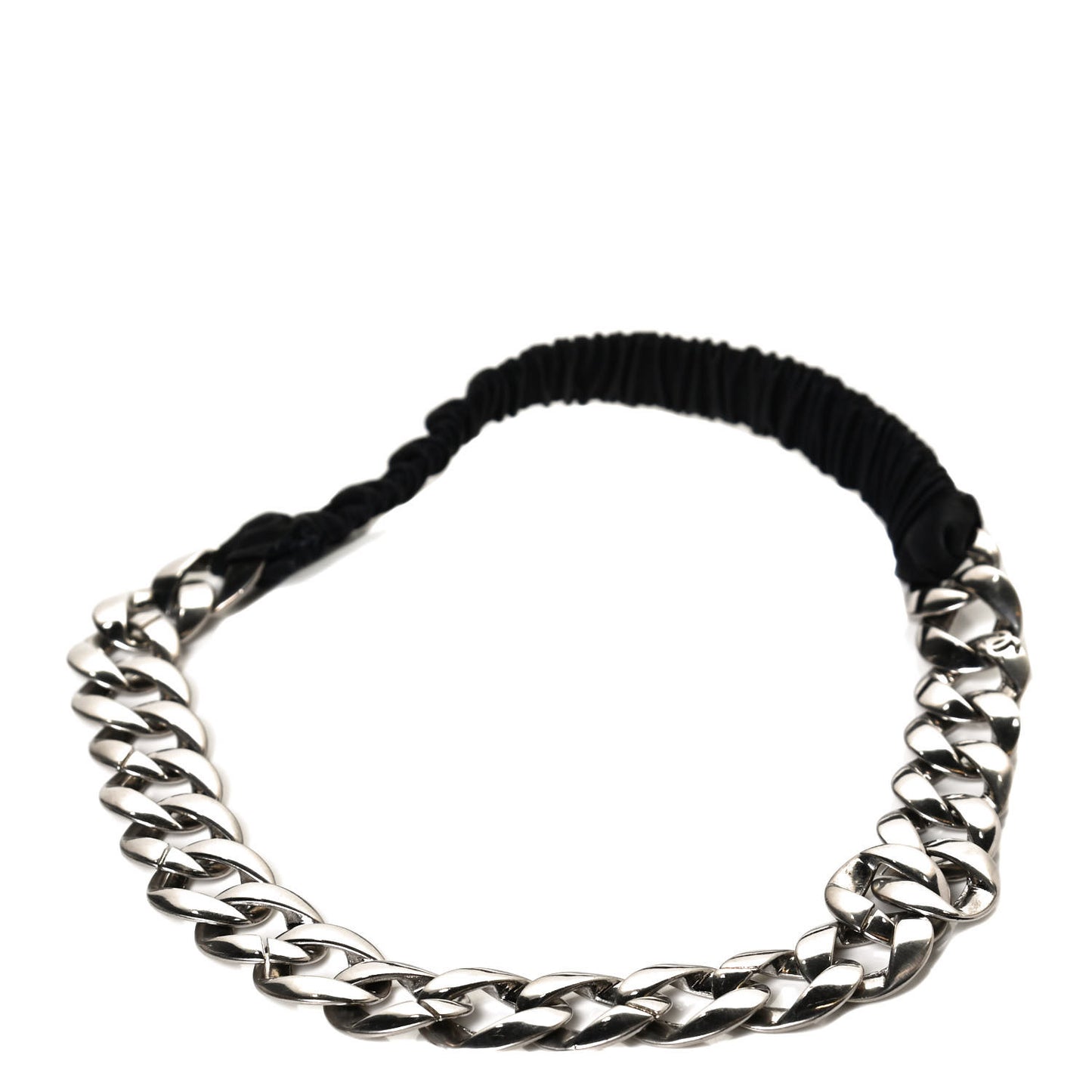 Canvas Chain CC Headband Black Silver