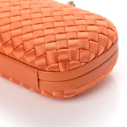 Bottega Veneta Satin Intreccio Knot Clutch Orange 7 of 7