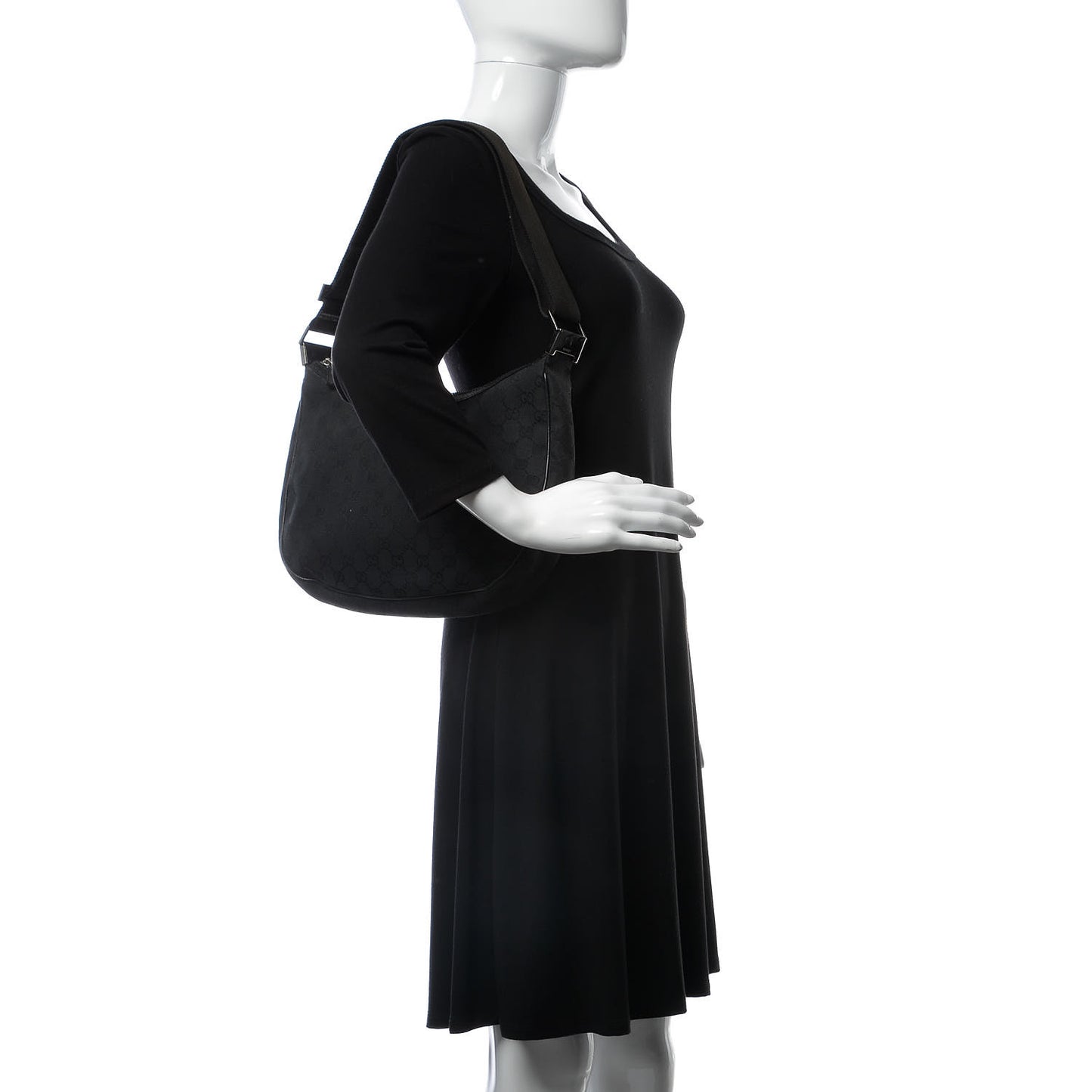 Monogram Medium Half Moon Hobo Black