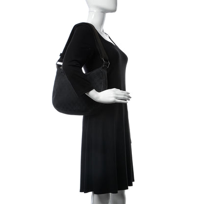 Gucci Monogram Medium Half Moon Hobo Black 2 of 7