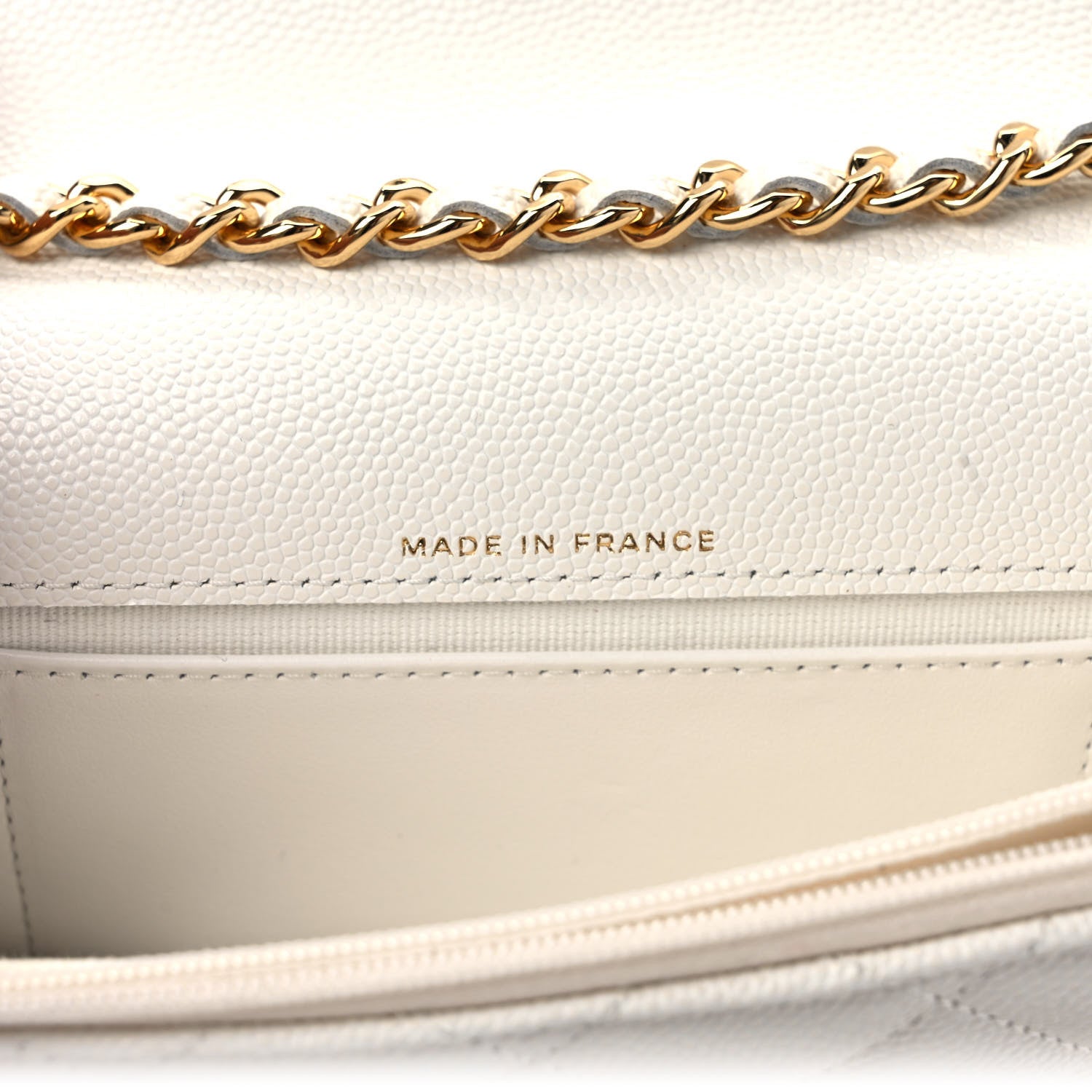Chanel Caviar Quilted Enamel Coco Casino Flap Phone Holder With Chain White 7 of 11