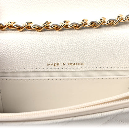 Chanel Caviar Quilted Enamel Coco Casino Flap Phone Holder With Chain White 7 of 11