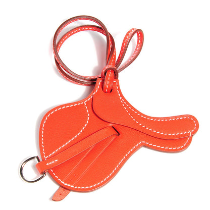 Hermes Swift Paddock Selle Horse Saddle Bag Charm Vermillion 1 of 4