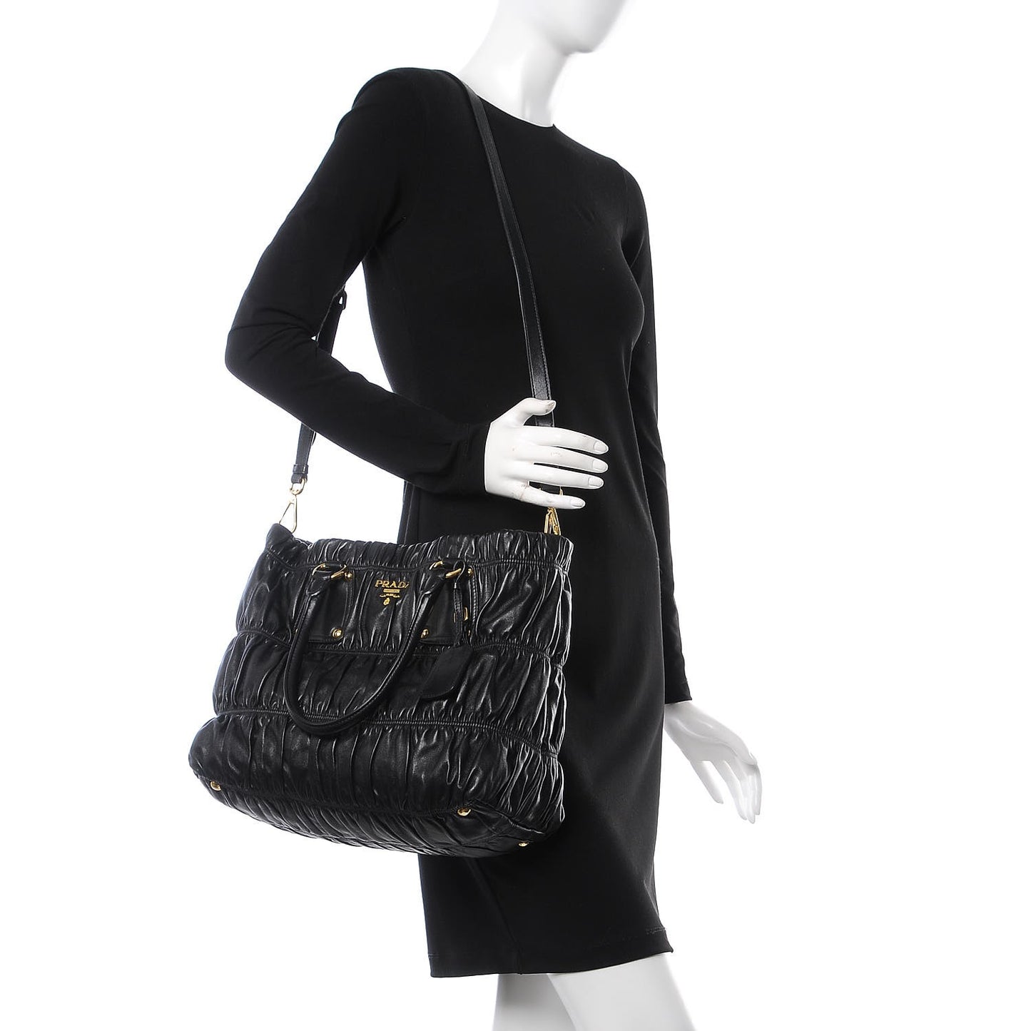 Nappa Gaufre Tote Black