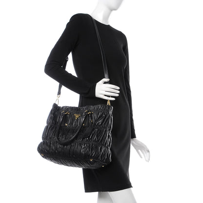 Prada Nappa Gaufre Tote Black 3 of 8