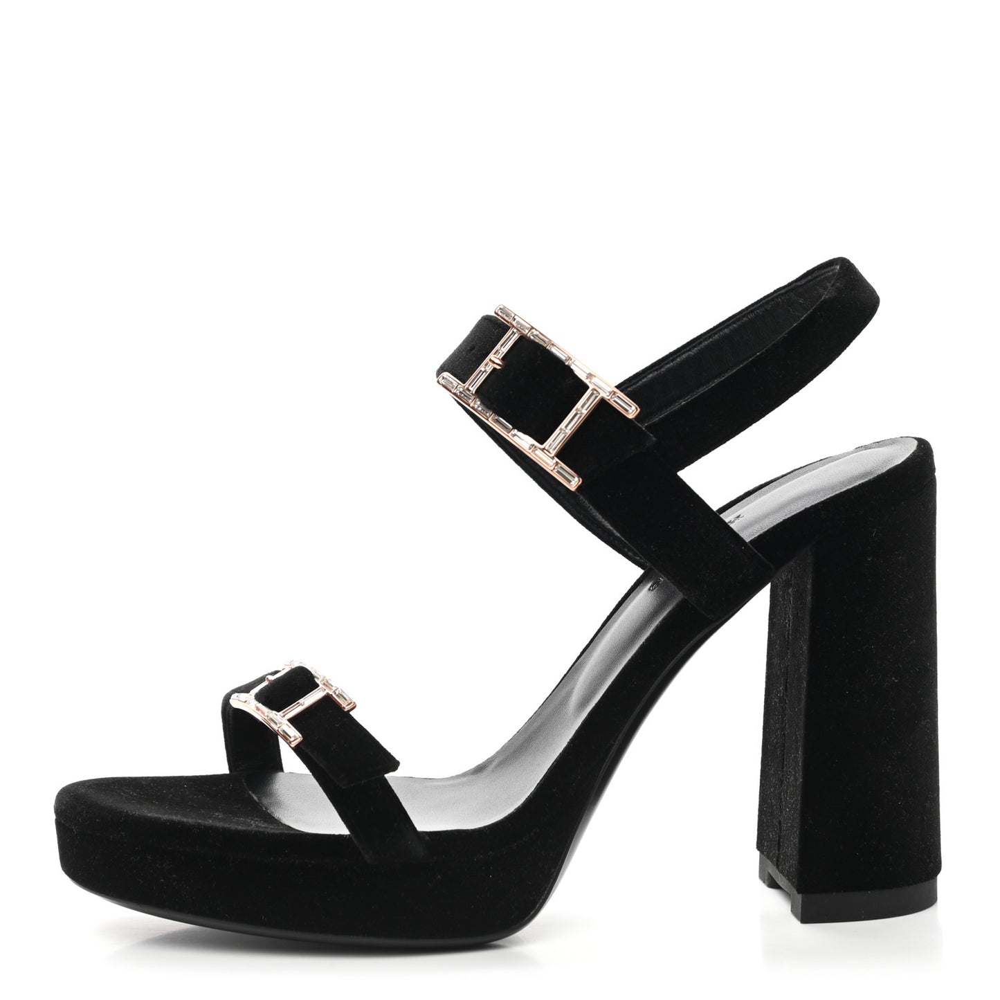 Velours Bossa Sandals 38 Black