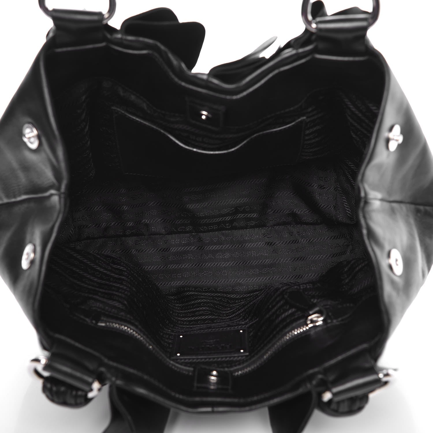 Prada Nappa Ruffle Bag Black 7 of 9