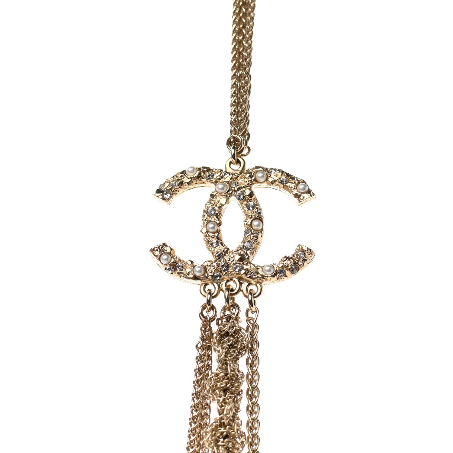 Chanel Pearl CC Chain Multi Strand Necklace Gold 4 of 5