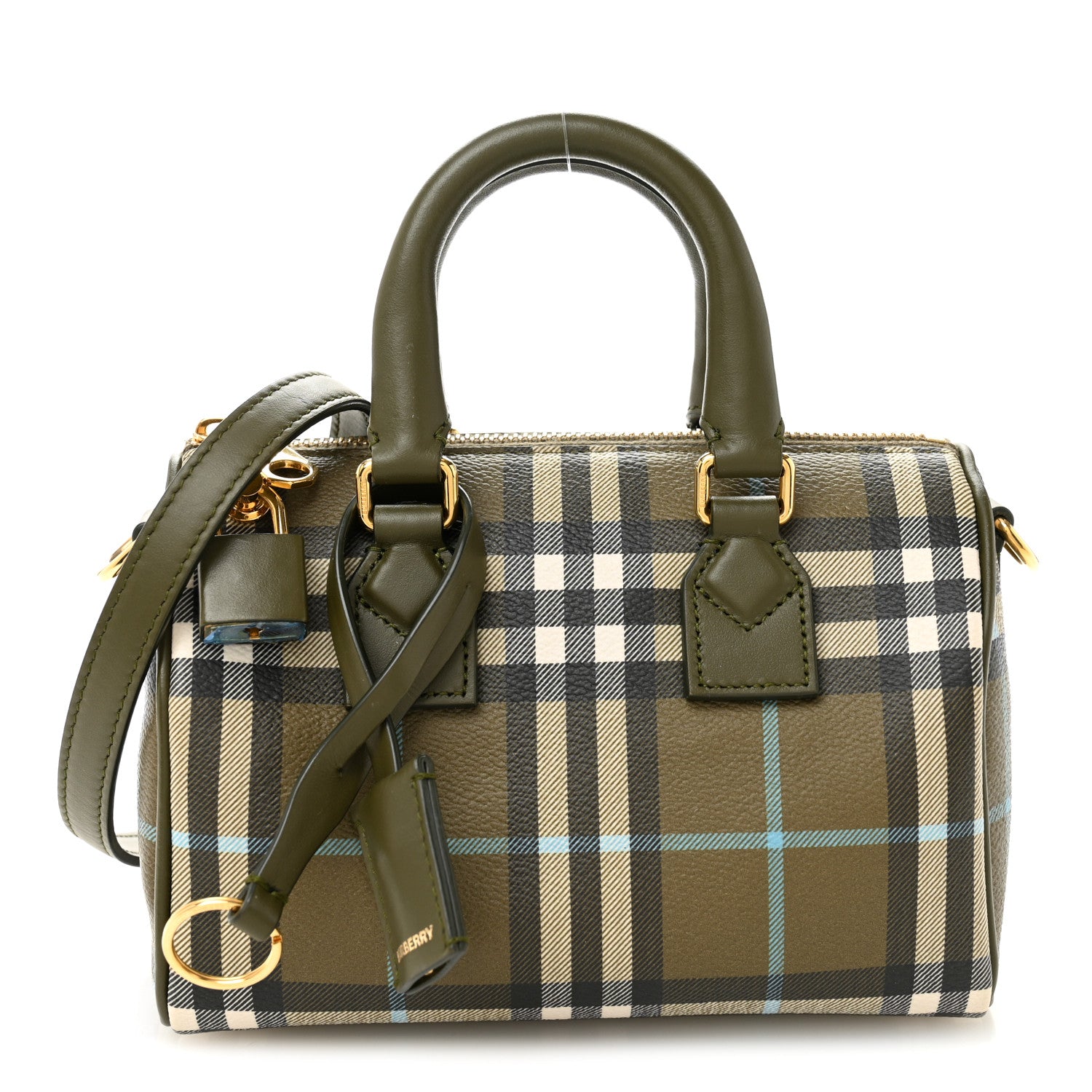 Burberry Vintage Check Mini Bowling Bag Olive Green 1 of 10