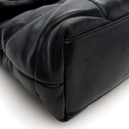 Saint Laurent Lambskin Quilted Monogram Monochrome Medium Loulou Puffer Chain Satchel Black 8 of 9