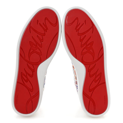 Christian Louboutin Calfskin Mens 2002SL Low Sneakers 43 White Multicolor 6 of 10