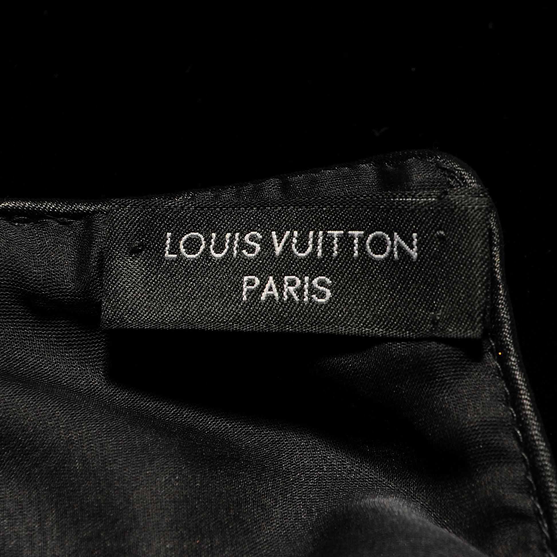 Louis Vuitton Monogram Velours Silk Mousseline Long Scarf Black 4 of 6