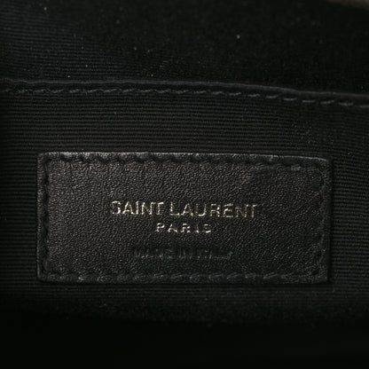 Saint Laurent Grain De Poudre Matelasse Chevron Quilted Round Vinyle Camera Bag Gold Sand 6 of 10