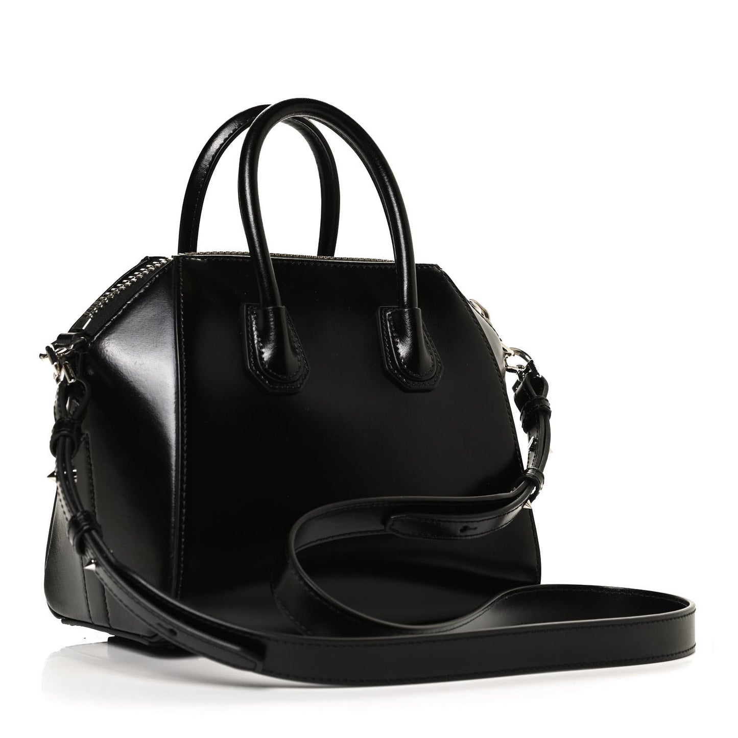 Shiny Lord Calfskin Mini Antigona Black
