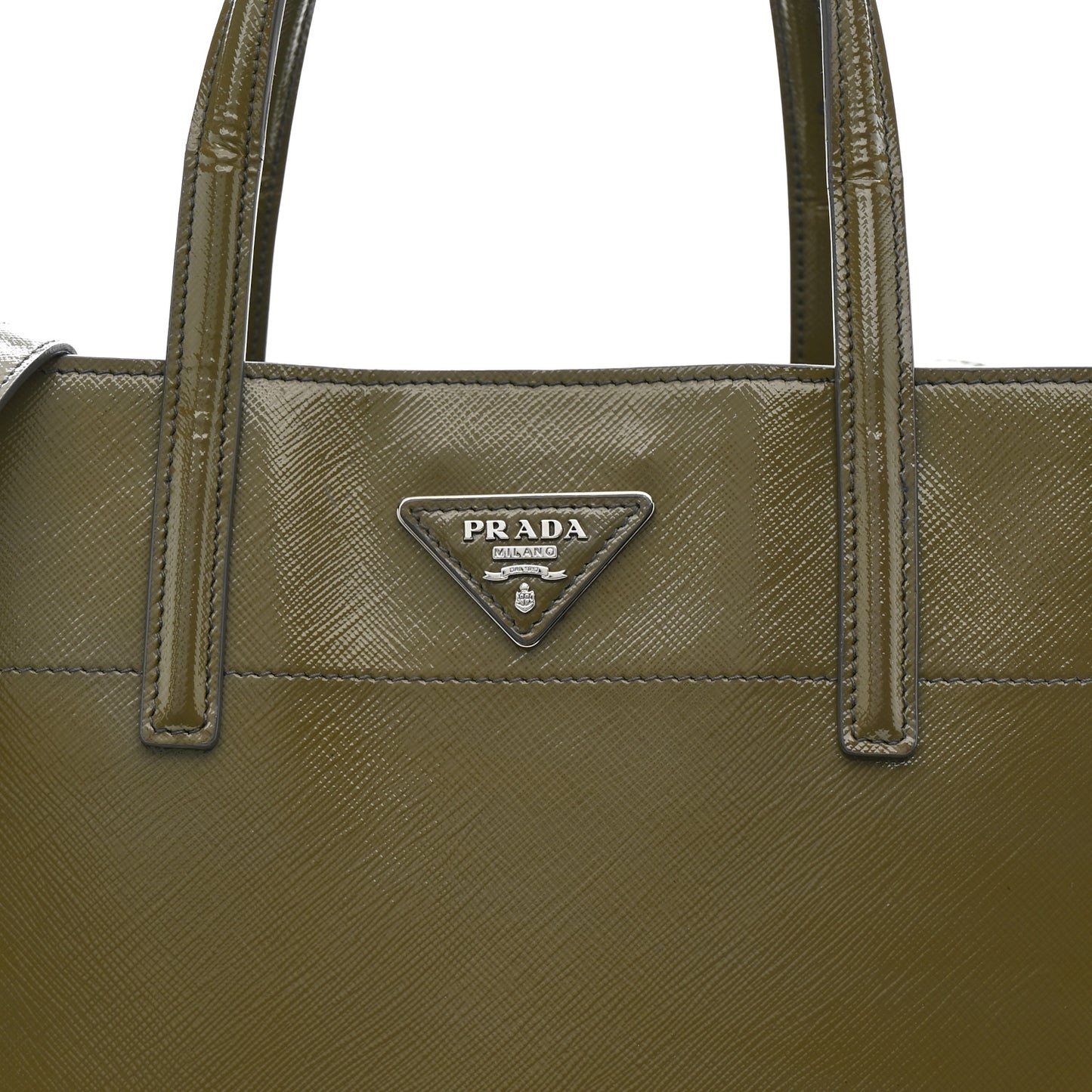 Saffiano Vernice Shopping Tote Militare