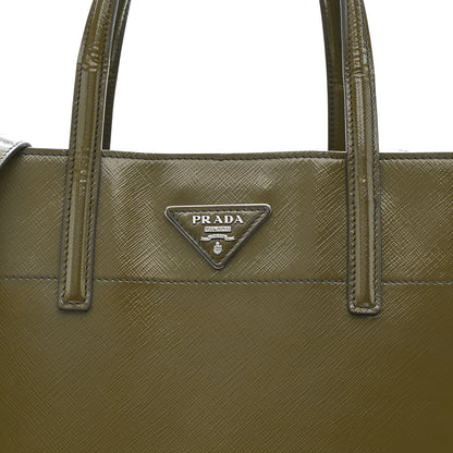 Prada Saffiano Vernice Shopping Tote Militare 8 of 21