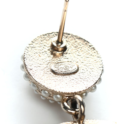 Chanel Pearl CC Drop Earrings Light Gold 4 of 4