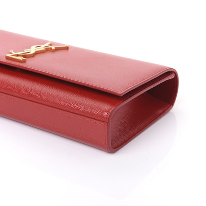 Saint Laurent Grain De Poudre Classic Monogram Cassandre Clutch New Red 6 of 11
