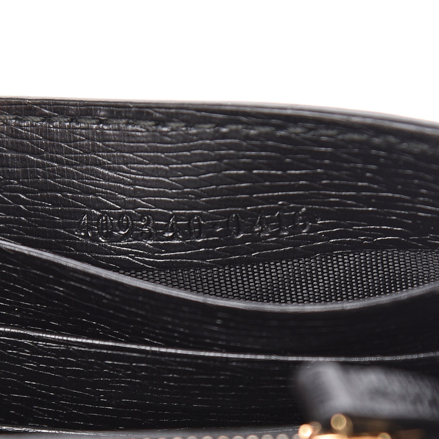 Textured Calfskin Icon Chain Wallet Black