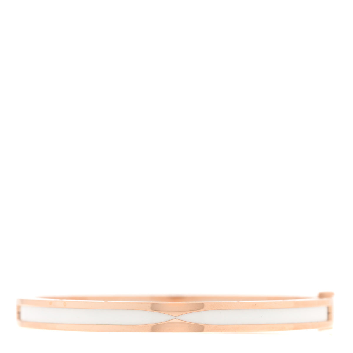 18K Rose Gold White Ceramic B.Zero1 Bangle Bracelet S