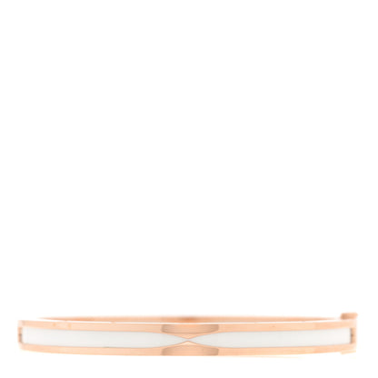 Bulgari 18K Rose Gold White Ceramic B.Zero1 Bangle Bracelet S 2 of 4