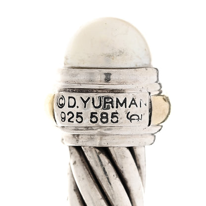 David Yurman Sterling Silver 14K Yellow Gold Pearl 7mm Cable Classics Bracelet 3 of 3