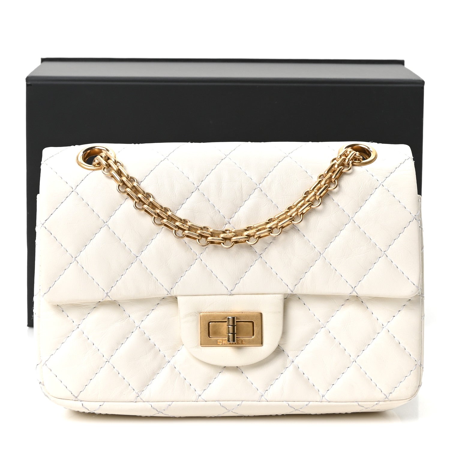 Chanel Aged Calfskin Quilted 2.55 Reissue Mini Flap White 11 of 11