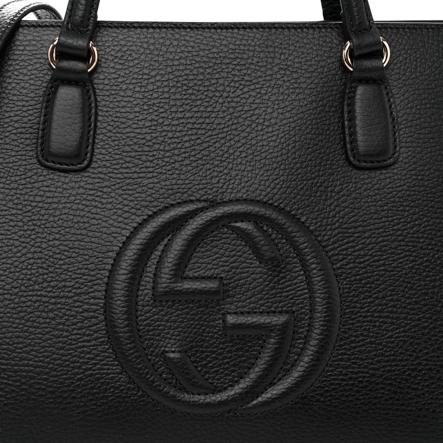 Dollar Calfskin Large Soho Top Handle Satchel Black