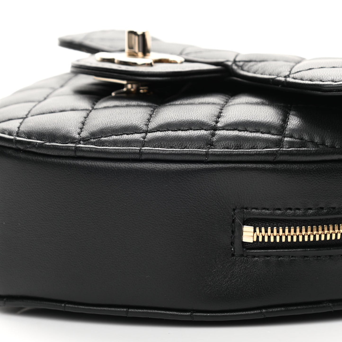 Lambskin Quilted CC In Love Heart Bag Black
