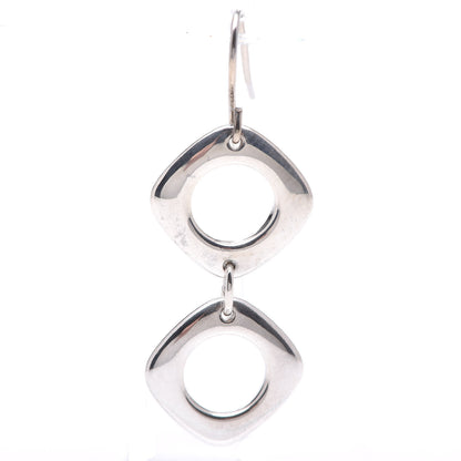 Tiffany Sterling Silver Cushion Square Link Drop Earrings 3 of 5
