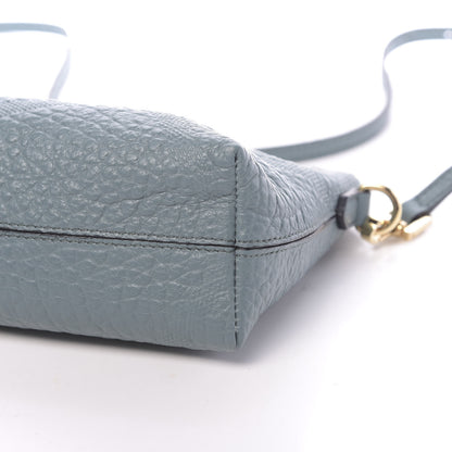 Burberry Signature Grain Calfskin Check Embossed Small Chichester Crossbody Clutch Bag Celadon Blue 10 of 10