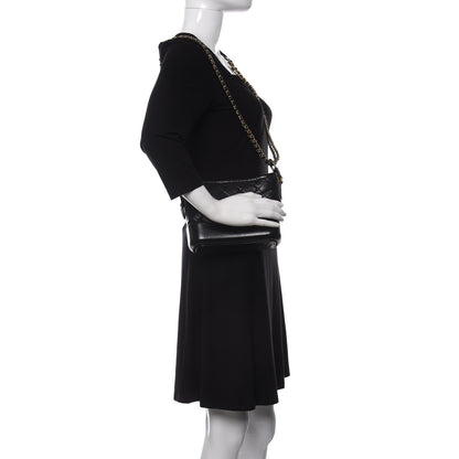 Chanel Aged Calfskin Quilted Small Gabrielle Hobo Black 2 of 15