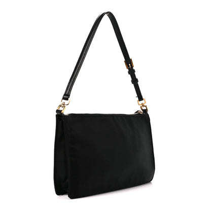 Prada Tessuto Nylon Saffiano Pochette Black 3 of 12