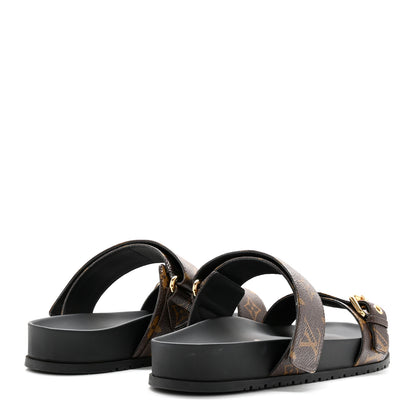 Louis Vuitton Monogram Bom Dia Mule Sandals 39.5 Black 4 of 9