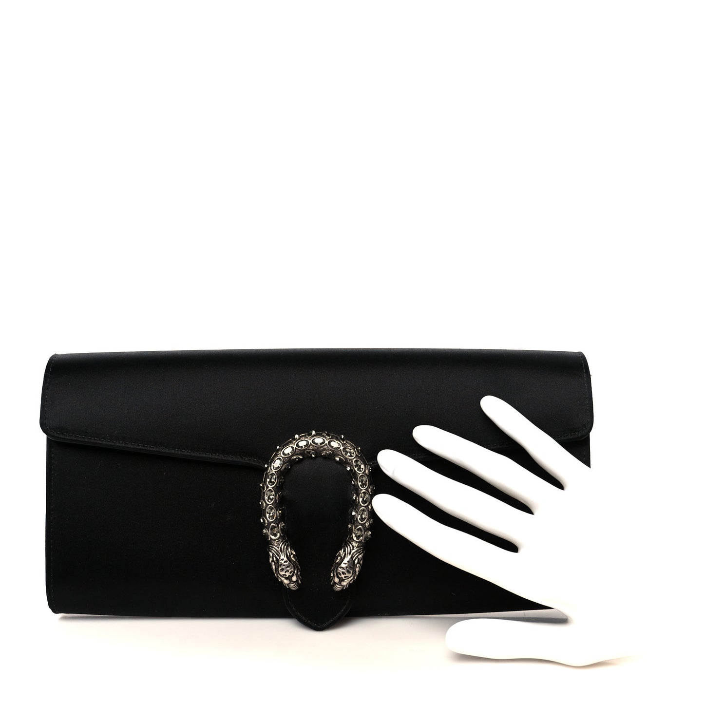 Satin Dionysus Clutch Black