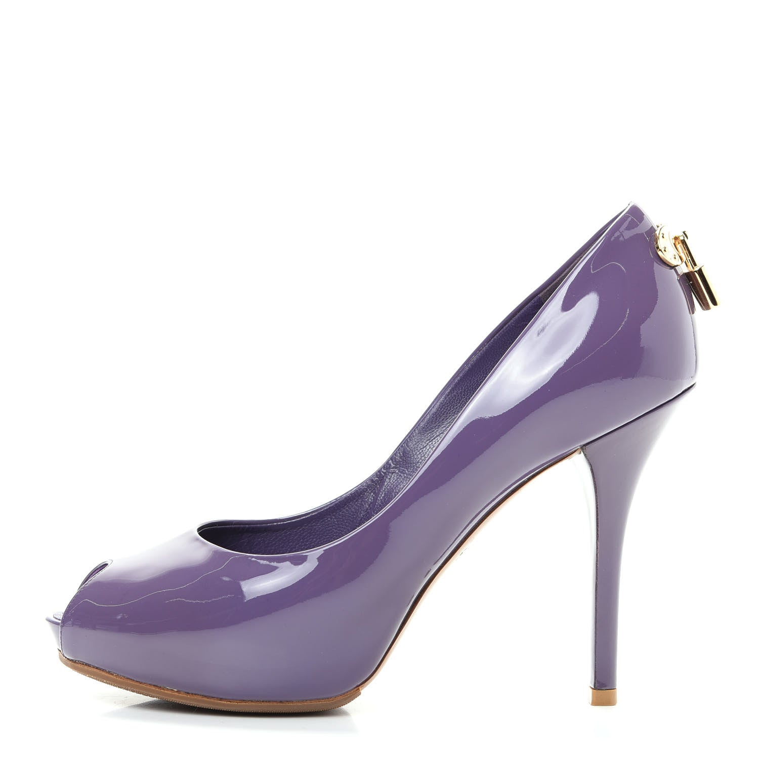 Louis Vuitton Patent Calfskin Oh Really Peep Toe Pumps 37 Violet 1 of 10
