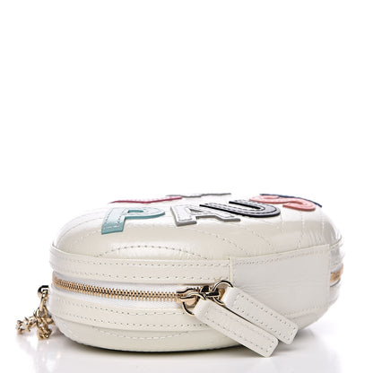 Chanel Embroidered Lambskin Chevron Quilted La Pausa Evening Bag White 4 of 11