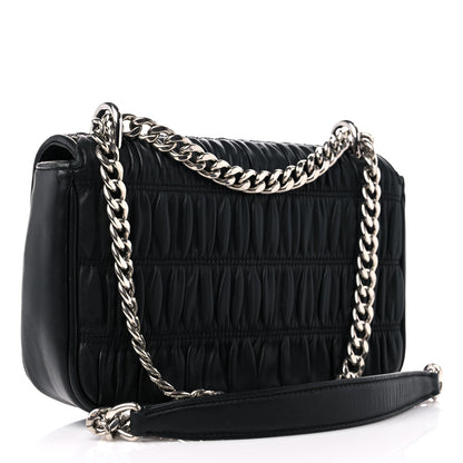 Prada Nappa Gaufre Small Chain Flap Shoulder Bag Black 3 of 16