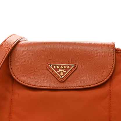 Prada Tessuto Nylon Saffiano Tote Papaya 8 of 15