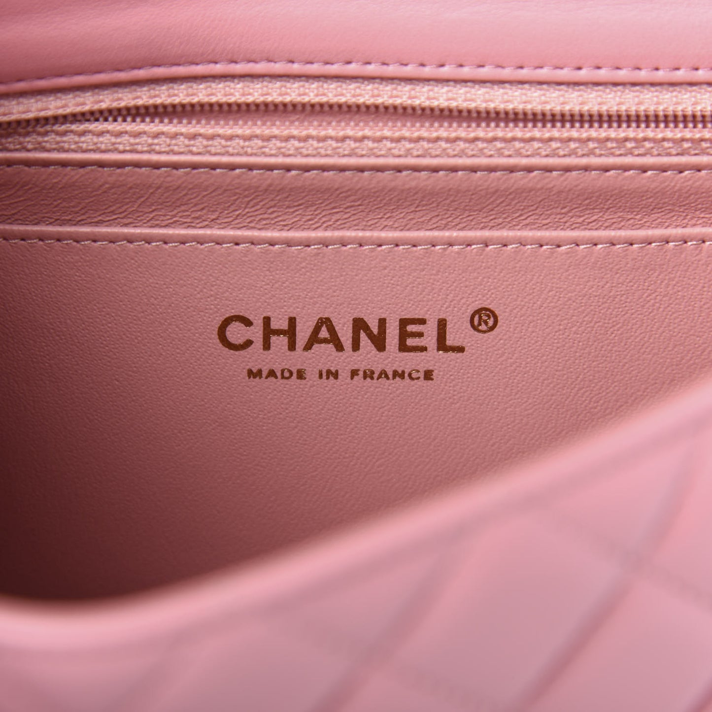Lambskin Quilted Mini Rectangular Flap Pink