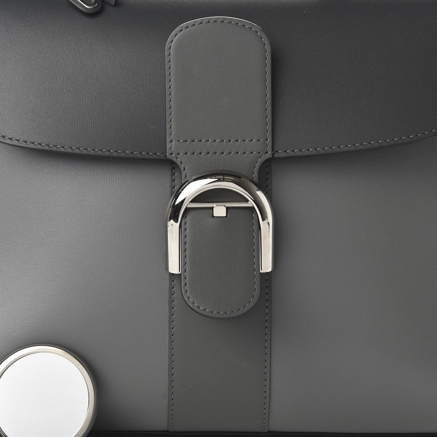Box Calfskin Brillant MM Satchel Dark Grey