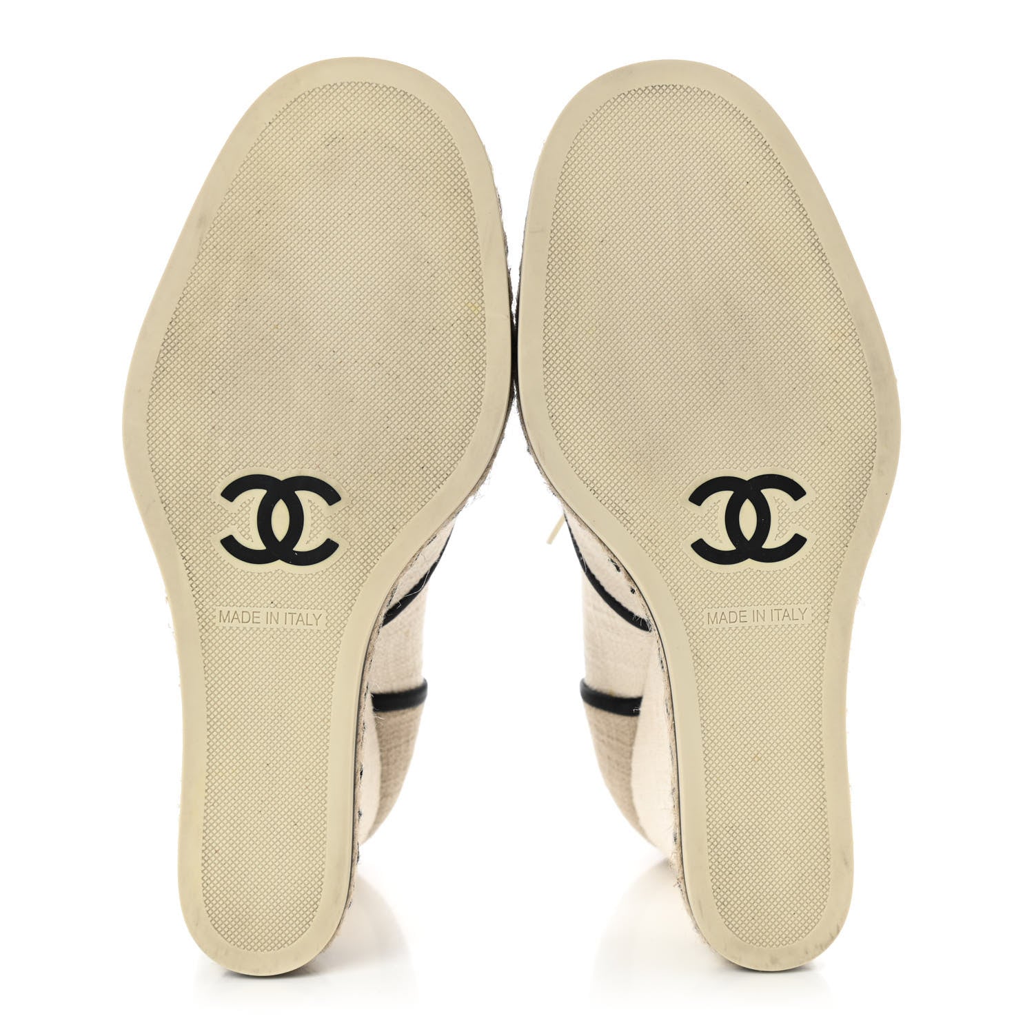 Chanel Raffia Lace Up Wedge Espadrilles 37.5 Beige 5 of 14