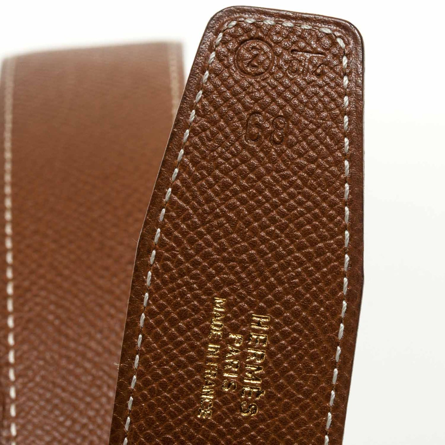 Courchevel Reversible H Belt Gold Navy 68